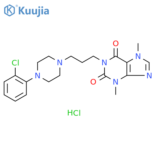 1H-Purine-2,6-dione, 1-[3-[4-(2-chlorophenyl)-1-piperazinyl]propyl]-3,7-dihydro-3,7-dimethyl-, hydrochloride (1:1) structure