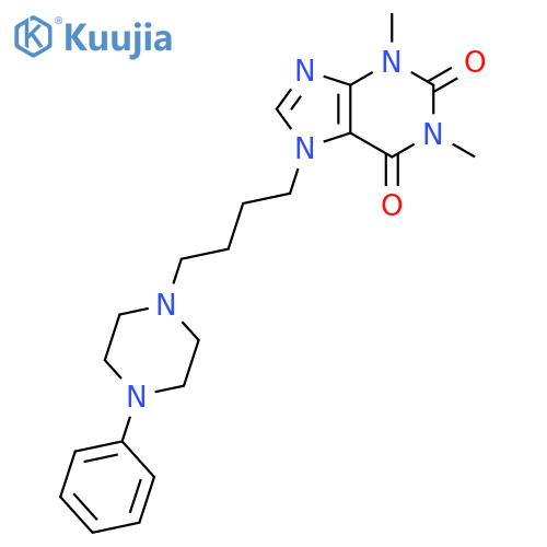 1H-Purine-2,6-dione,3,7-dihydro-1,3-dimethyl-7-[4-(4-phenyl-1-piperazinyl)butyl]- structure