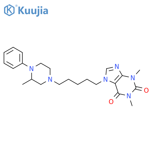 1H-Purine-2,6-dione,3,7-dihydro-1,3-dimethyl-7-[5-(3-methyl-4-phenyl-1-piperazinyl)pentyl]- structure