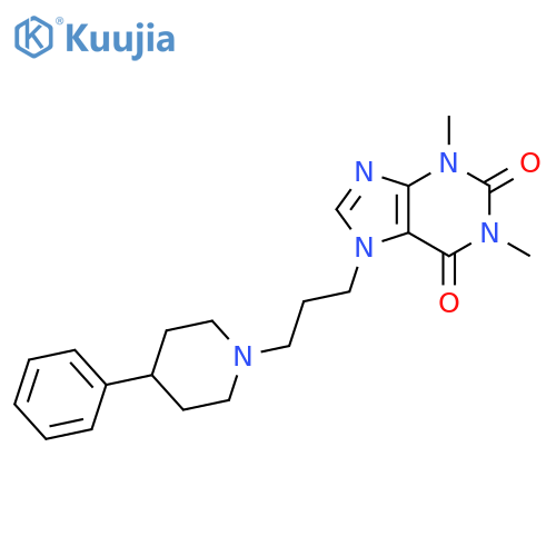 1H-Purine-2,6-dione,3,7-dihydro-1,3-dimethyl-7-[3-(4-phenyl-1-piperidinyl)propyl]- structure