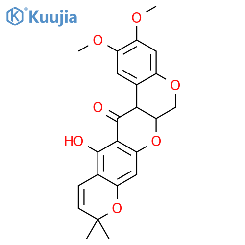 (6aS,14aS)-13-hydroxy-2,3-dimethoxy-10,10-dimethyl-6a,14a-dihydro-10H-chromeno[3,4-b]pyrano[3,2-g]chromen-14(6H)-one structure