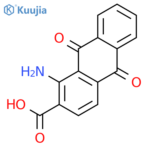 1-Amino-9,10-dioxo-9,10-dihydroanthracene-2-carboxylic acid structure