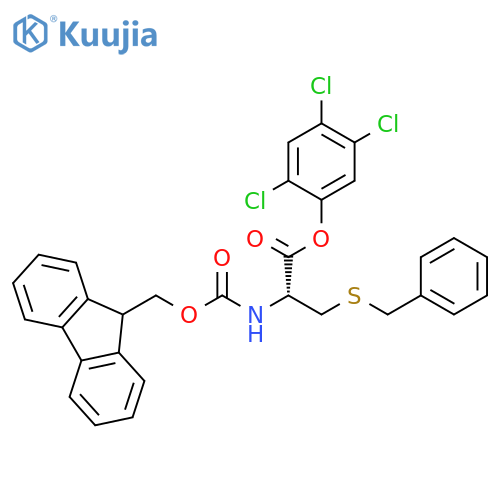 L-Cysteine, N-[(9H-fluoren-9-ylmethoxy)carbonyl]-S-(phenylmethyl)-,2,4,5-trichlorophenyl ester structure