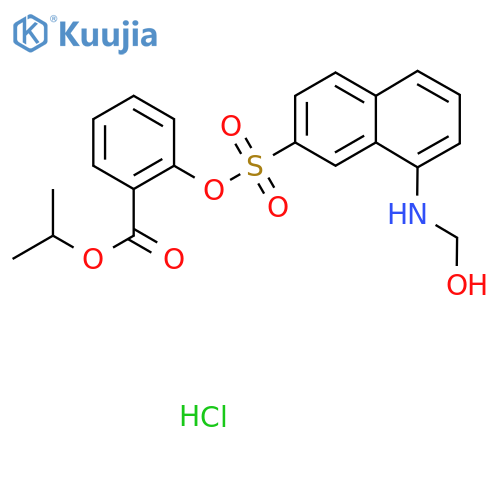 Isopropyl 8-((((hydroxymethyl)amino)-2-napthalenyl)sulfonyl)salicylate, hydrogen chloride structure