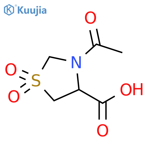 3-acetyl-1,1-dioxo-1lambda6,3-thiazolidine-4-carboxylic acid structure