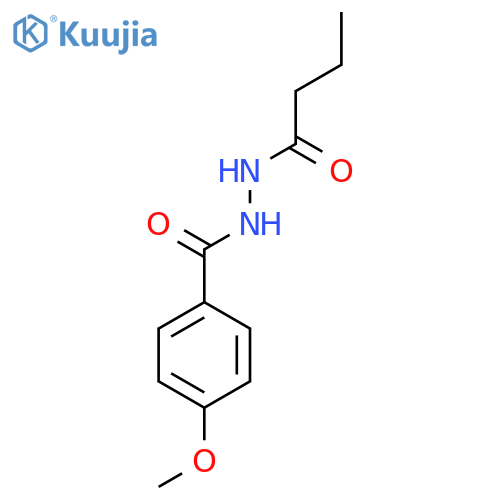 BENZOIC ACID, 4-METHOXY-, 2-(1-OXOBUTYL)HYDRAZIDE structure