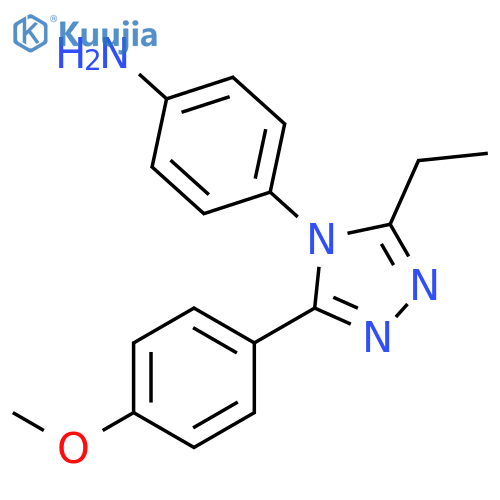 BENZENAMINE, 4-[3-ETHYL-5-(4-METHOXYPHENYL)-4H-1,2,4-TRIAZOL-4-YL]- structure