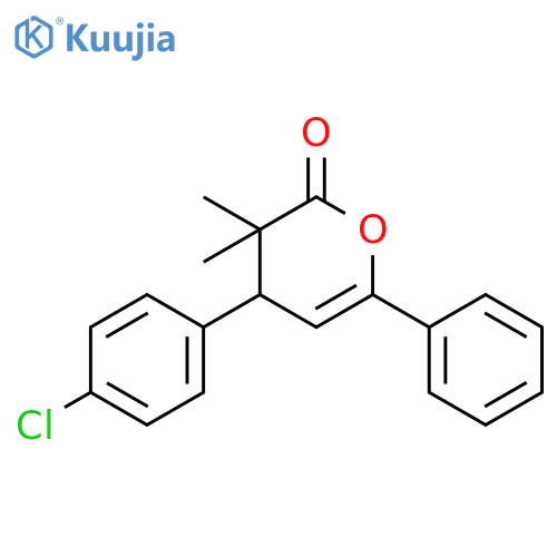 2H-Pyran-2-one, 4-(4-chlorophenyl)-3,4-dihydro-3,3-dimethyl-6-phenyl- structure