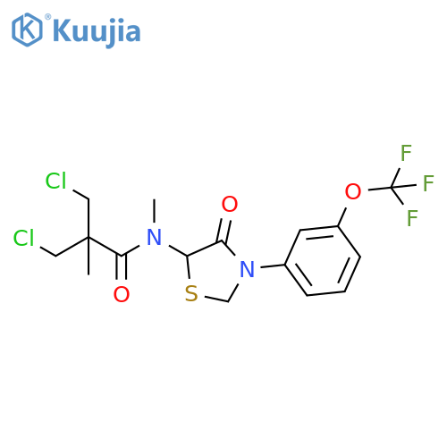 Propanamide, 3-chloro-2-(chloromethyl)-N,2-dimethyl-N-[4-oxo-3-[3-(trifluoromethoxy)phenyl]-5-thiazolidinyl]- structure