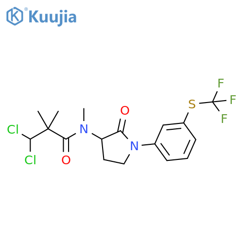 Propanamide, 2-(dichloromethyl)-N,2-dimethyl-N-[2-oxo-1-[3-[(trifluoromethyl)thio]phenyl]-3-pyrrolidinyl]- structure