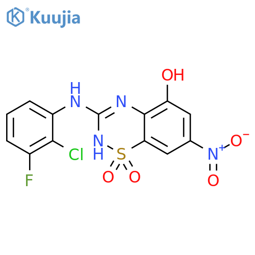 2H-1,2,4-Benzothiadiazin-5-ol, 3-[(2-chloro-3-fluorophenyl)amino]-7-nitro-, 1,1-dioxide structure