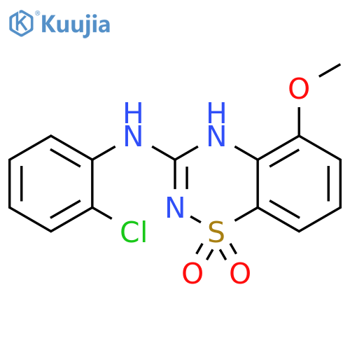 4H-1,2,4-Benzothiadiazin-3-amine, N-(2-chlorophenyl)-5-methoxy-, 1,1-dioxide structure