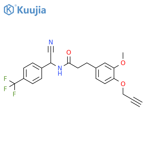 Benzenepropanamide, N-[cyano[4-(trifluoromethyl)phenyl]methyl]-3-methoxy-4-(2-propyn-1-yloxy)- structure