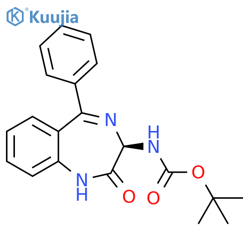 Carbamic acid,[(3R)-2,3-dihydro-2-oxo-5-phenyl-1H-1,4-benzodiazepin-3-yl]-,1,1-dimethylethyl ester structure
