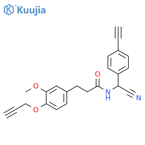 Benzenepropanamide, N-[cyano(4-ethynylphenyl)methyl]-3-methoxy-4-(2-propyn-1-yloxy)- structure