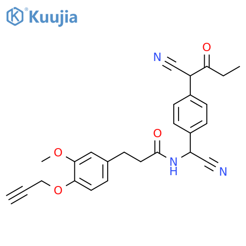 Benzenepropanamide,N-[cyano[4-(1-cyano-2-oxobutyl)phenyl]methyl]-3-methoxy-4-(2-propynyloxy)- structure
