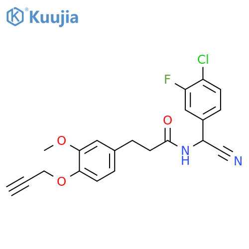 Benzenepropanamide, N-[(4-chloro-3-fluorophenyl)cyanomethyl]-3-methoxy-4-(2-propyn-1-yloxy)- structure