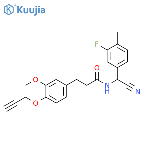Benzenepropanamide,N-[cyano(3-fluoro-4-methylphenyl)methyl]-3-methoxy-4-(2-propynyloxy)- structure
