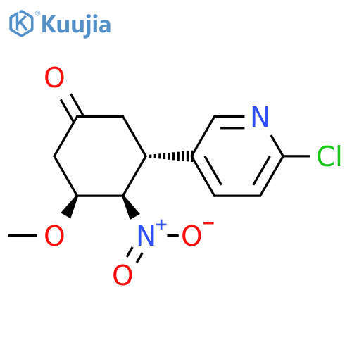 Cyclohexanone, 3-(6-chloro-3-pyridinyl)-5-methoxy-4-nitro-, (3R,4R,5S)- structure