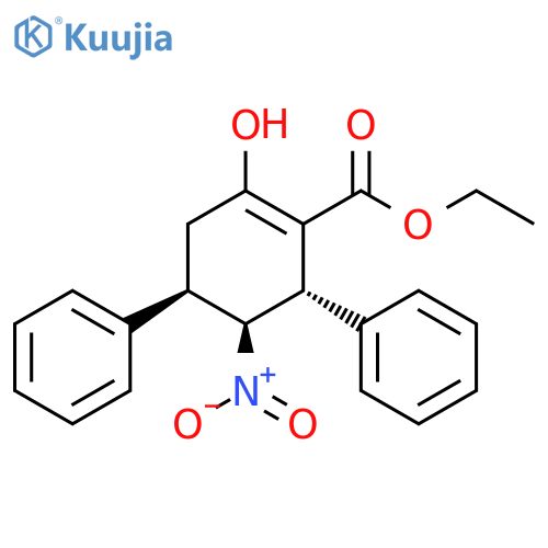 1-Cyclohexene-1-carboxylic acid, 2-hydroxy-5-nitro-4,6-diphenyl-, ethyl ester, (4R,5S,6S)- structure