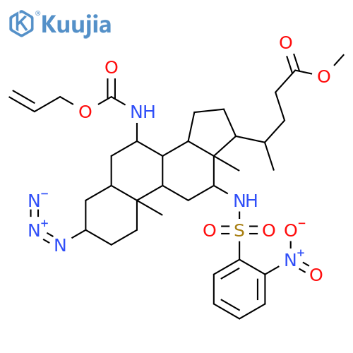 Cholan-24-oic acid, 3-azido-12-[[(2-nitrophenyl)sulfonyl]amino]-7-[[(2-propenyloxy)carbonyl]amino]-, methyl ester, (3α,5β,7α,12α)- (9CI) structure