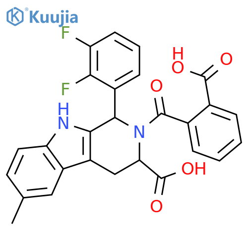 1H-Pyrido[3,4-b]indole-3-carboxylic acid, 2-(2-carboxybenzoyl)-1-(2,3-difluorophenyl)-2,3,4,9-tetrahydro-6-methyl- structure