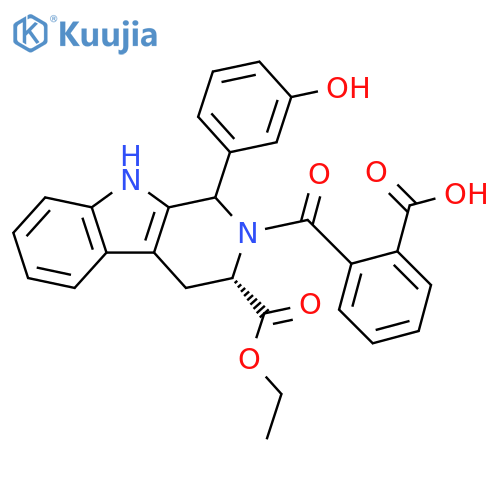 1H-Pyrido[3,4-b]indole-3-carboxylic acid,2-(2-carboxybenzoyl)-2,3,4,9-tetrahydro-1-(3-hydroxyphenyl)-, 3-ethylester, (3S)- structure