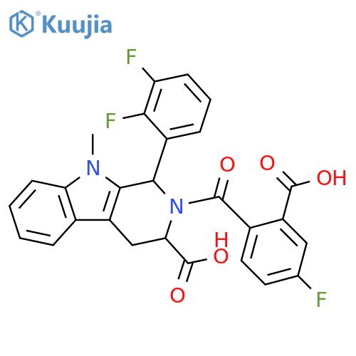 1H-Pyrido[3,4-b]indole-3-carboxylic acid,2-(2-carboxy-4-fluorobenzoyl)-1-(2,3-difluorophenyl)-2,3,4,9-tetrahydro-9-methyl- structure