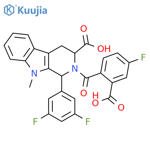 1H-Pyrido[3,4-b]indole-3-carboxylic acid, 2-(2-carboxy-4-fluorobenzoyl)-1-(3,5-difluorophenyl)-2,3,4,9-tetrahydro-9-methyl- structure