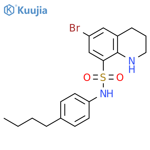 8-Quinolinesulfonamide, 6-bromo-N-(4-butylphenyl)-1,2,3,4-tetrahydro- structure