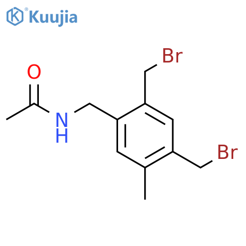 N-[[2,4-bis(bromomethyl)-5-methyl-phenyl]methyl]acetamide structure