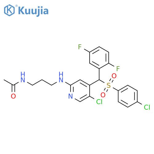 Acetamide, N-[3-[[5-chloro-4-[[(4-chlorophenyl)sulfonyl](2,5-difluorophenyl)methyl]-2-pyridinyl]amino]propyl]- structure