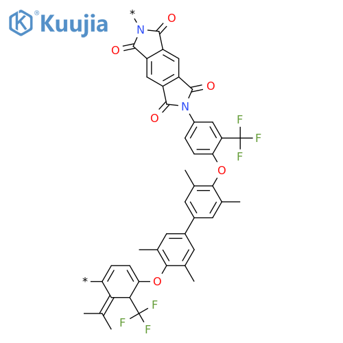 Poly[(5,7-dihydro-1,3,5,7-tetraoxobenzo[1,2-c:4,5-c']dipyrrole-2,6(1H,3H)-diyl)[3-(trifluoromethyl)-1,4-phenylene]oxy(2,6-dimethyl-1,4-phenylene)(1-methylethylidene)(3,5-dimethyl-1,4-phenylene)oxy[2-(trifluoromethyl)-1,4-phenylene]] structure