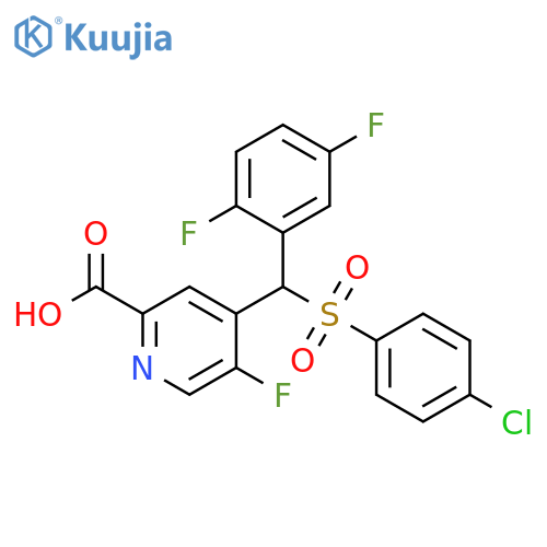 2-Pyridinecarboxylic acid, 4-[[(4-chlorophenyl)sulfonyl](2,5-difluorophenyl)methyl]-5-fluoro- structure