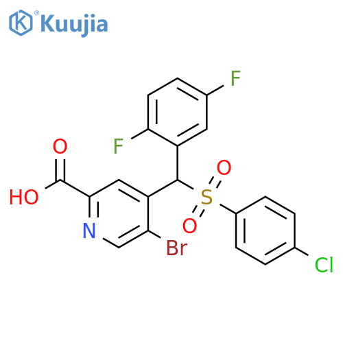 2-Pyridinecarboxylic acid, 5-bromo-4-[[(4-chlorophenyl)sulfonyl](2,5-difluorophenyl)methyl]- structure