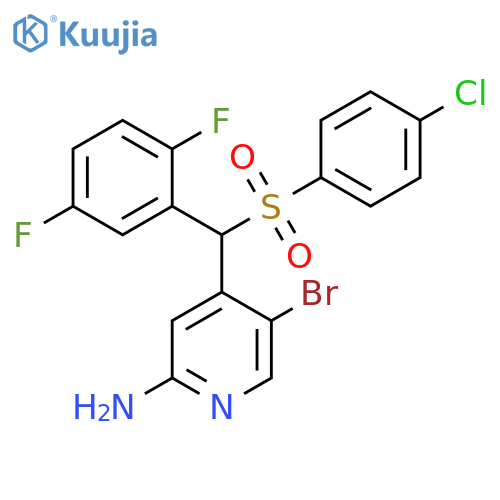 2-Pyridinamine, 5-bromo-4-[[(4-chlorophenyl)sulfonyl](2,5-difluorophenyl)methyl]- structure