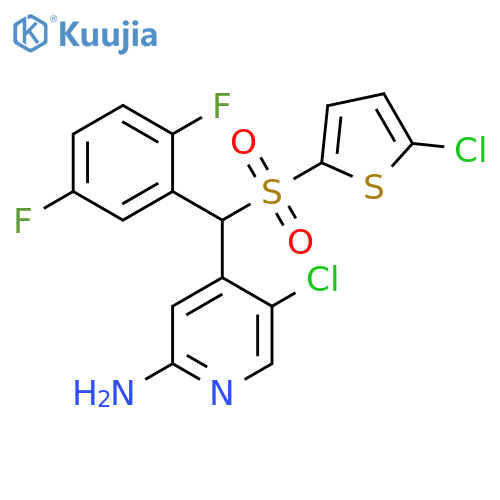 2-Pyridinamine,5-chloro-4-[[(5-chloro-2-thienyl)sulfonyl](2,5-difluorophenyl)methyl]- structure