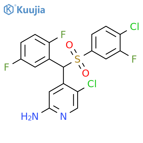 2-Pyridinamine,5-chloro-4-[[(4-chloro-3-fluorophenyl)sulfonyl](2,5-difluorophenyl)methyl]- structure