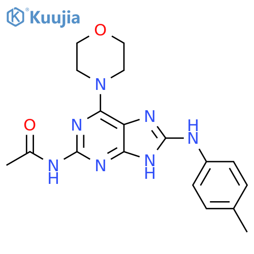 Acetamide,N-[8-[(4-methylphenyl)amino]-6-(4-morpholinyl)-1H-purin-2-yl]- structure