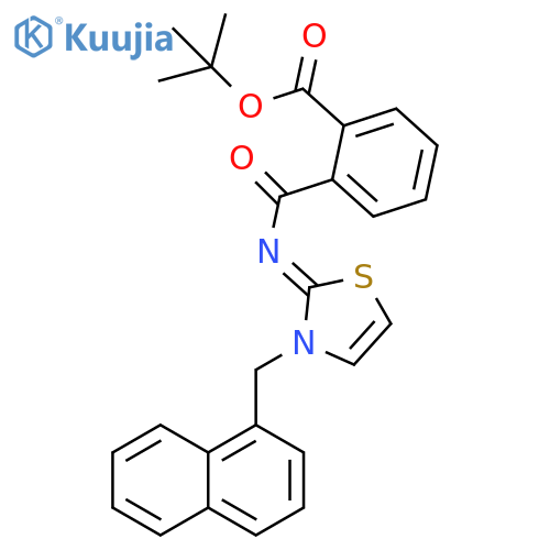 Benzoic acid, 2-[[(Z)-[3-(1-naphthalenylmethyl)-2(3H)-thiazolylidene]amino]carbonyl]-, 1,1-dimethylethyl ester structure