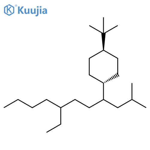 Cyclohexane, 1-(1,1-dimethylethyl)-4-[4-ethyl-1-(2-methylpropyl)octyl]-,trans- structure