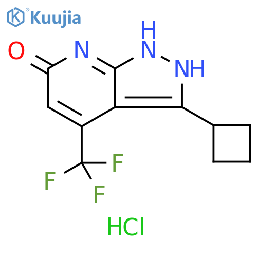 6H-Pyrazolo[3,4-b]pyridin-6-one,3-cyclobutyl-1,2-dihydro-4-(trifluoromethyl)-, monohydrochloride structure