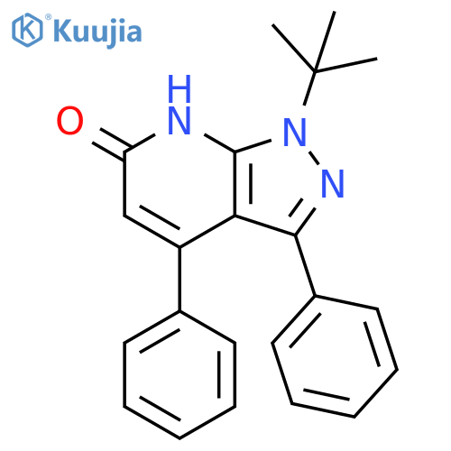 6H-Pyrazolo[3,4-b]pyridin-6-one,1-(1,1-dimethylethyl)-1,7-dihydro-3,4-diphenyl- structure