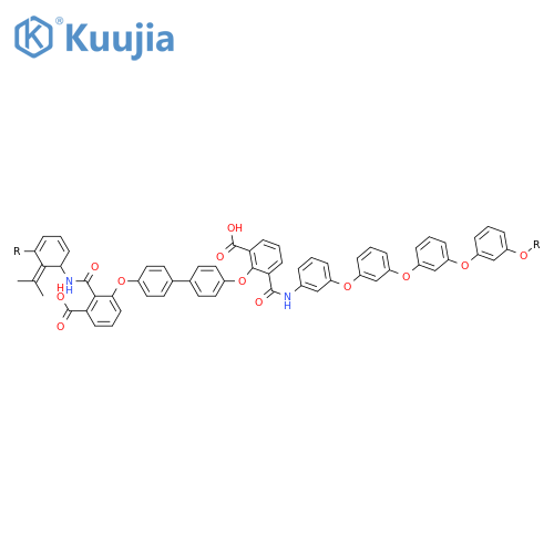 POLY[OXY-1,3-PHENYLENEOXY-1,3-PHENYLENEOXY-1,3-PHENYLENEOXY-1,3-PHENYLENEIMINOCARBONYL(CARBOXYPHENYLENE)OXY-1,4-PHENYLENE(1-METHYLETHYLIDENE)-1,4-PHENYLENEOXY(CARBOXYPHENYLENE)CARBONYLIMINO-1,3-PHENYLENE] structure