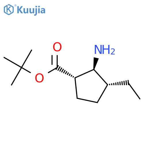Cyclopentanecarboxylicacid, 2-amino-3-ethyl-, 1,1-dimethylethyl ester, (1S,2S,3R)- structure