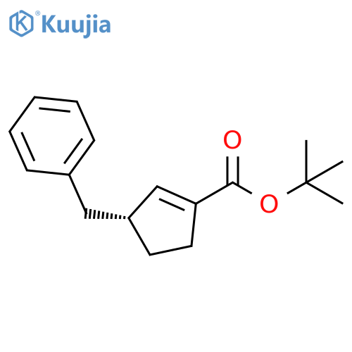 1-Cyclopentene-1-carboxylic acid, 3-(phenylmethyl)-, 1,1-dimethylethyl ester, (3R)- structure