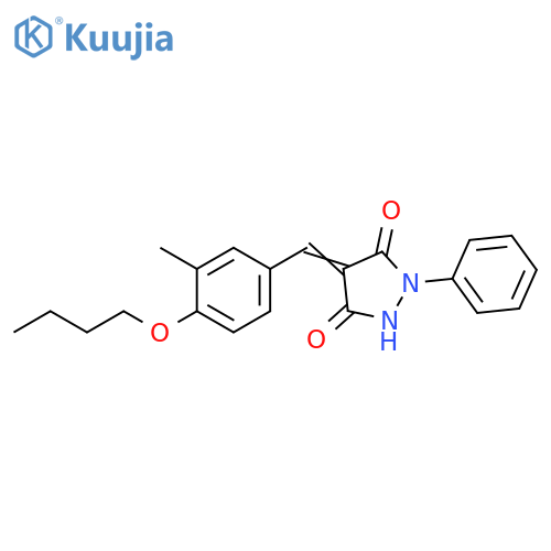 3,5-Pyrazolidinedione, 4-[(4-butoxy-3-methylphenyl)methylene]-1-phenyl- structure
