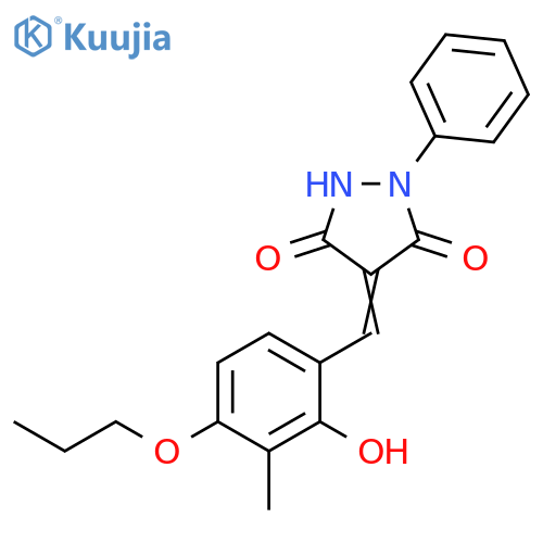 3,5-Pyrazolidinedione, 4-[(2-hydroxy-3-methyl-4-propoxyphenyl)methylene]-1-phenyl- structure