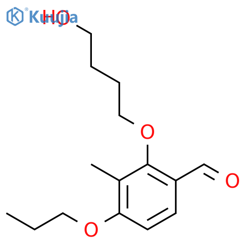 Benzaldehyde, 2-(4-hydroxybutoxy)-3-methyl-4-propoxy- structure