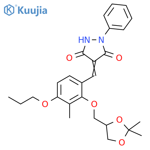 3,5-Pyrazolidinedione,4-[[2-[(2,2-dimethyl-1,3-dioxolan-4-yl)methoxy]-3-methyl-4-propoxyphenyl]methylene]-1-phenyl- structure